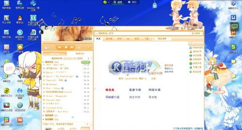 酷狗音乐 皮肤 音乐萌化 系统萌化 初音 miku 黑岩 轻音 巨人 黑篮 东方