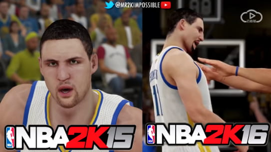 NBA 2K15，NBA 2K16，画质对比